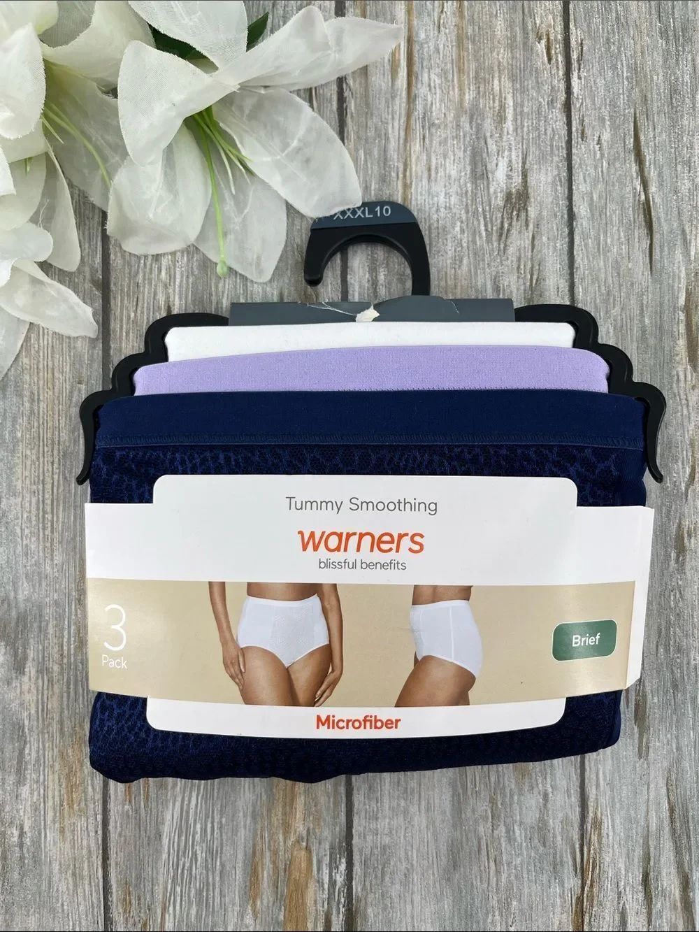 Tummy-Smoothing Comfort Microfiber Brief Panty Underwear 3-Pack Size XXXL